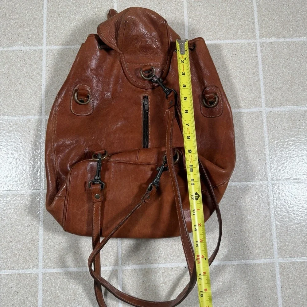 Vintage Bojola Firenze Leather Backpack Original Saddler Bag Made in Italy Brown